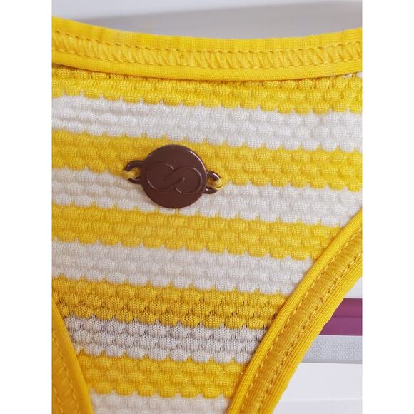 Women's Calia Yellow Textured Striped Athletic Tank Top | Size Small - Picture 6 of 8